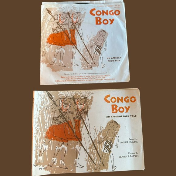 Other - '73 Congo Boy An African Folk Tale By Mollie Clarke - BOOK & 33 1/3 RPM RECORD